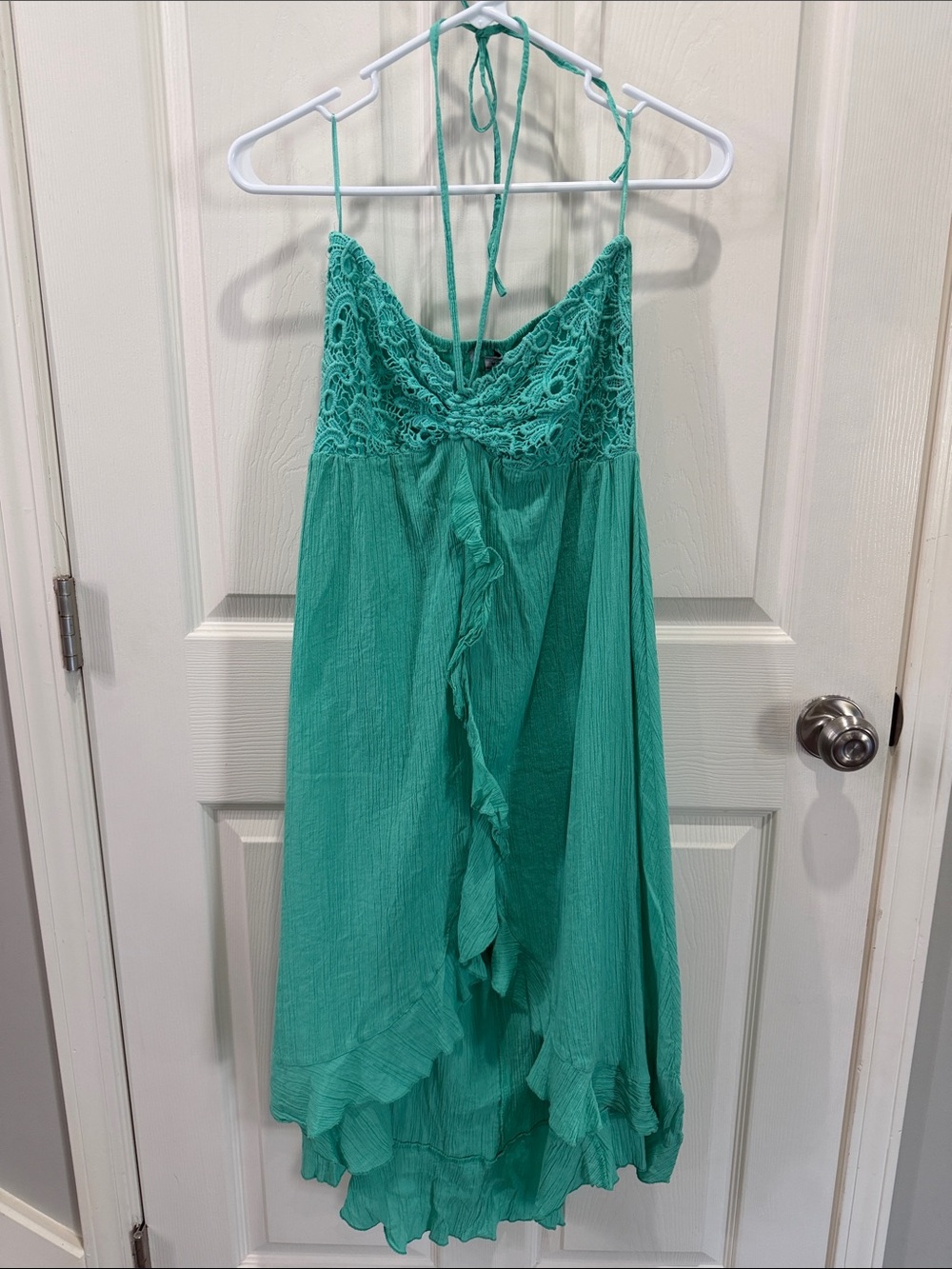 Raviya Teal Lace Halter Dress/Swim coverup